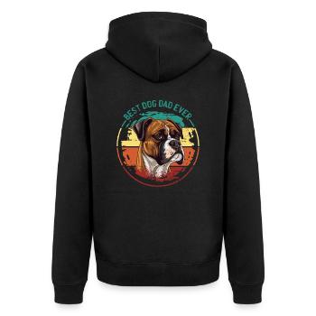 Boxer dog breeds Boxer-dad Accessories Dog owners - Unisex Premium Organic Zip Hoodie - black - Back - Nico (187cm)