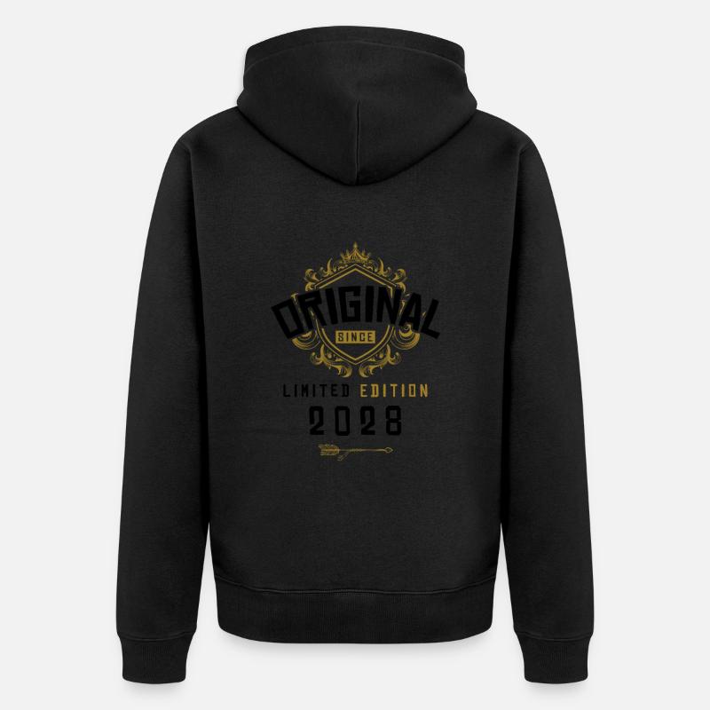 Anniversaire édition limitée 2028 - Veste à capuche bio Premium Unisexe - noir