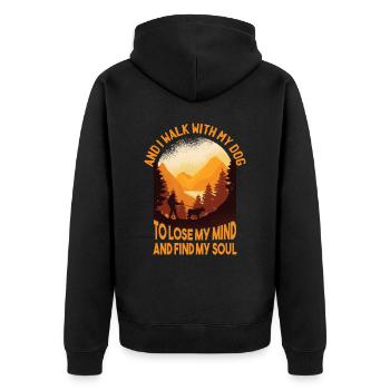 Dog Dog Owner Accessories Dog Lover Funny - Unisex Premium Organic Zip Hoodie - black - Back - Nico (187cm)