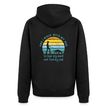 Dog Dog Owner Accessories Dog Lover Funny - Unisex Premium Organic Zip Hoodie - black - Back - Nico (187cm)