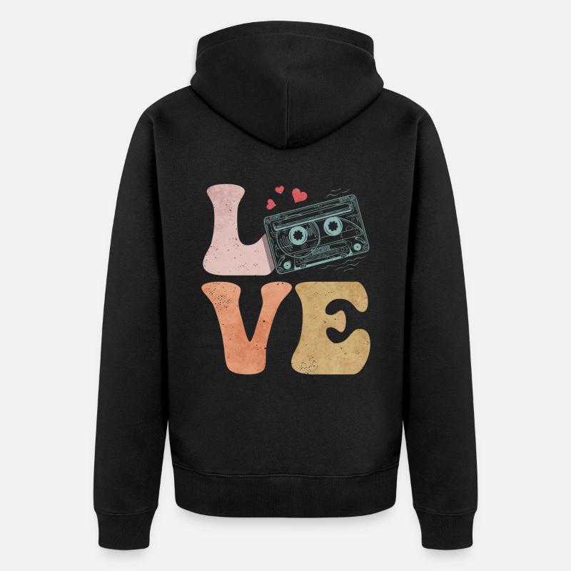 Tape cassette LOVE - Veste à capuche bio Premium Unisexe - noir