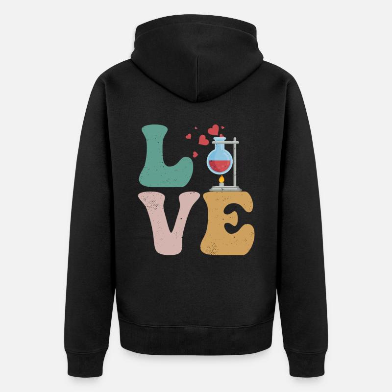 Chimie Chimiste Science AMOUR - Veste à capuche bio Premium Unisexe - noir