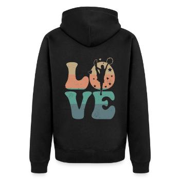 Cheerleader Cheerleading Cheer LOVE - Unisex Premium Organic Zip Hoodie - black - Back - Nico (187cm)