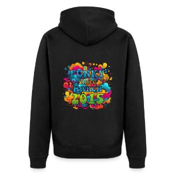Funky Geburtstag: März 2015 - Psychadelic - Unisex Premium Bio Zip Hoodie - Schwarz - Hinten - Nico (187cm)