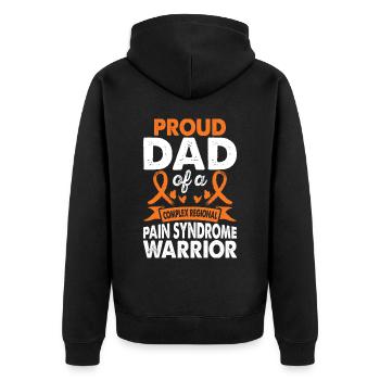 Father of the Crps Warrior Awareness Month Orange Band - Unisex Premium Organic Zip Hoodie - black - Back - Nico (187cm)