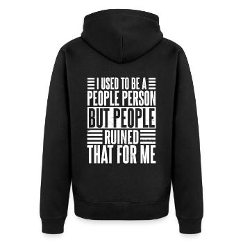 J’avais l’habitude d’être une personne sociable - Veste à capuche bio Premium Unisexe - noir - Dos - Nico (187cm)