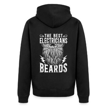 Beard Lover Bearded Man - Unisex Premium Organic Zip Hoodie - black - Back - Nico (187cm)