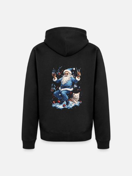Christmas fun: Drunken Santa Claus - Unisex Premium Organic Zip Hoodie - black