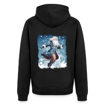Plaisir de Noël: Père Noël ivre - Veste à capuche bio Premium Unisexe - noir - Dos - Nico (187cm)