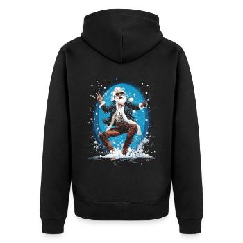 Christmas fun: Drunken Santa Claus - Unisex Premium Organic Zip Hoodie - black - Back - Nico (187cm)