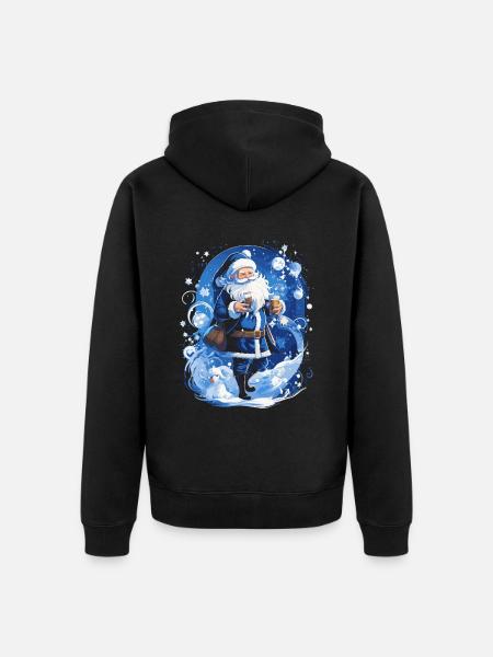 Christmas fun: Drunken Santa Claus - Unisex Premium Organic Zip Hoodie - black
