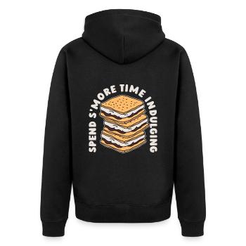 S'mores Spend S'more Time Indulging Loves Camping - Unisex Premium Bio Zip Hoodie - Schwarz - Hinten - Nico (187cm)