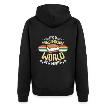 S'mores It's A Marshmallow World Retro Glamping - Unisex Premium Organic Zip Hoodie - black - Back - Nico (187cm)