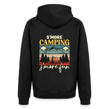 S'more Camping S'more Fun Roasting Marshmallows - Unisex Premium Bio Zip Hoodie - Schwarz - Hinten - Nico (187cm)