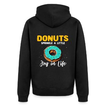 Donut Doughnut Donut Lover - Unisex Premium Organic Zip Hoodie - black - Back - Nico (187cm)