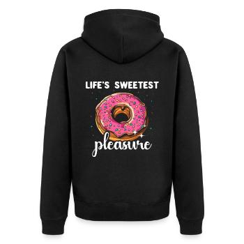 Donut Doughnut - Unisex Premium Organic Zip Hoodie - black - Back - Nico (187cm)
