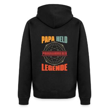 Entwickler Coder Programmierer - Unisex Premium Bio Zip Hoodie - Schwarz - Hinten - Nico (187cm)