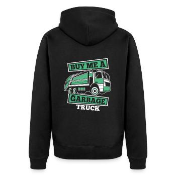 Truck Driver Trucker Truck Driver Funny - Unisex Premium Organic Zip Hoodie - black - Back - Nico (187cm)