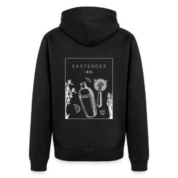 Bartender Chinese Hanzi Barman Bartender Barmaid - Unisex Premium Organic Zip Hoodie - black - Back - Nico (187cm)