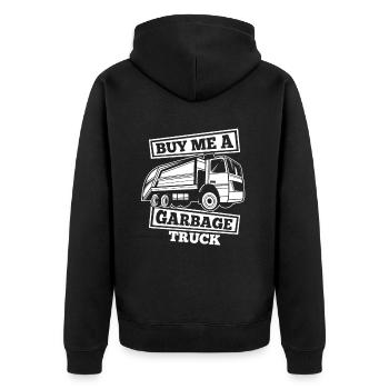 Truck Driver Trucker Truck Driver Funny - Unisex Premium Organic Zip Hoodie - black - Back - Nico (187cm)