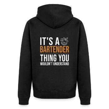 It's a Bartender Thing Barman Bartender Barmaid - Unisex Premium Organic Zip Hoodie - black - Back - Nico (187cm)