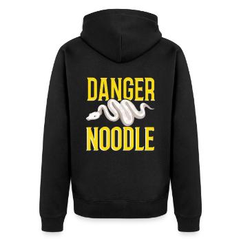 Albino Ball Phyton Giftige Schlange Albino Schlange - Unisex Premium Bio Zip Hoodie - Schwarz - Hinten - Nico (187cm)