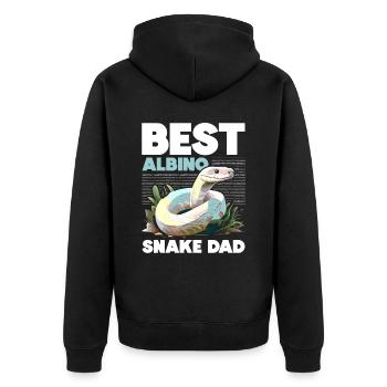 Albino Ball Phyton Giftige Schlange Albino Schlange - Unisex Premium Bio Zip Hoodie - Schwarz - Hinten - Nico (187cm)
