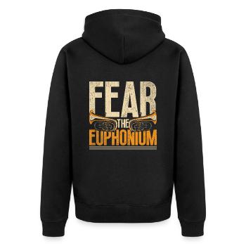 Peur L’Euphoniste Euphonium - Veste à capuche bio Premium Unisexe - noir - Dos - Nico (187cm)