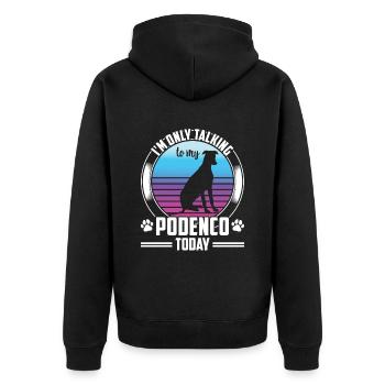 Parlez uniquement au chien espagnol Podenco - Veste à capuche bio Premium Unisexe - noir - Dos - Nico (187cm)