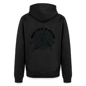 Tai Chi Design Paix Intérieure en Mouvement Taijiquan - Veste à capuche bio Premium Unisexe - noir - Dos - Nico (187cm)