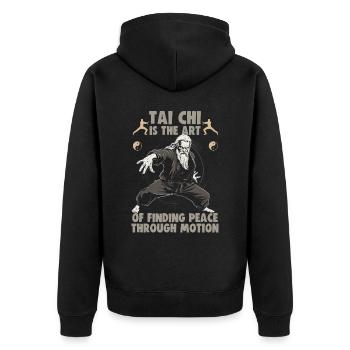 Le Tai Chi est l’art de trouver la paix Le Taijiquan - Veste à capuche bio Premium Unisexe - noir - Dos - Nico (187cm)