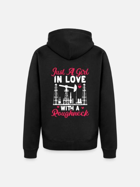 Ölfeldarbeiter Rig Roughneck Ölfeldfrau - Unisex Premium Bio Zip Hoodie - Schwarz