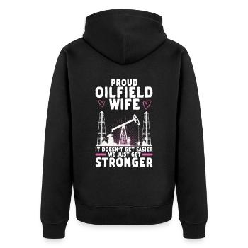 Travailleur pétrolier Rig Roughneck Oilfield Woman - Veste à capuche bio Premium Unisexe - noir - Dos - Nico (187cm)