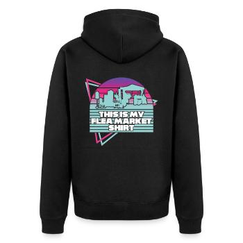 Flea Market Flea Markets Flea Market - Unisex Premium Organic Zip Hoodie - black - Back - Nico (187cm)