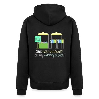 Flea Market Flea Market Merchant - Unisex Premium Organic Zip Hoodie - black - Back - Nico (187cm)