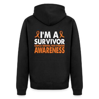 Surviving Crps Awareness Month Orange Ribbon - Unisex Premium Organic Zip Hoodie - black - Back - Nico (187cm)