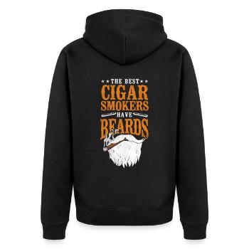 Beard Lover Bearded Man Cigar The - Unisex Premium Bio Zip Hoodie - Schwarz - Hinten - Nico (187cm)
