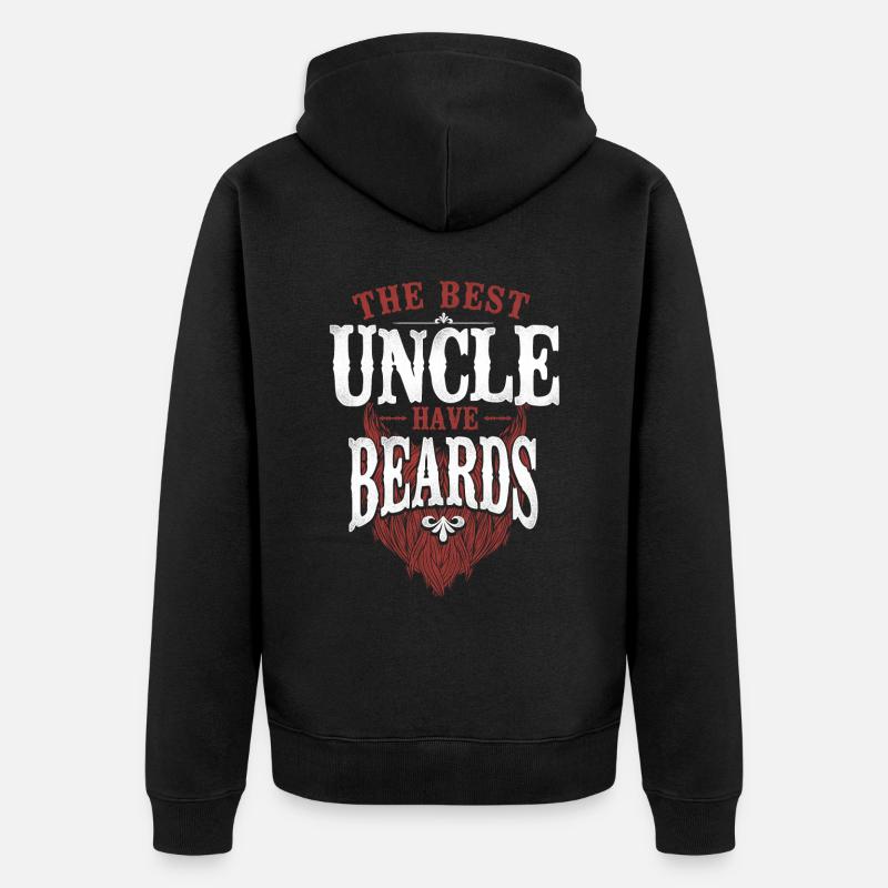 Beard Lover Bearded Man Uncle - Unisex Premium Bio Zip Hoodie - Schwarz