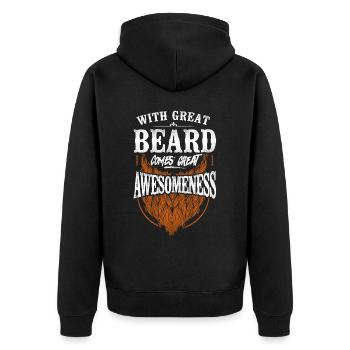 Beard Lover Bearded Man Ginger - Unisex Premium Organic Zip Hoodie - black - Back - Nico (187cm)