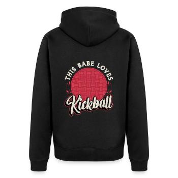 Kickball This Babe Loves Kickball Tournament Balls - Unisex Premium Bio Zip Hoodie - Schwarz - Hinten - Nico (187cm)