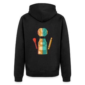 Rétro hobby boulanger boulangerie confiserie maître boulanger - Veste à capuche bio Premium Unisexe - noir - Dos - Nico (187cm)