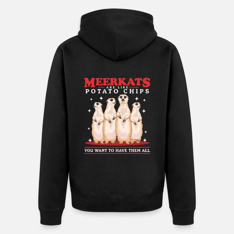 Suricate Cool Funny Meerkat Cadeau - Veste à capuche bio Premium Unisexe - noir