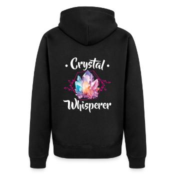 Gemstone Chakra Healer of Spiritual Energy - Unisex Premium Organic Zip Hoodie - black - Back - Nico (187cm)