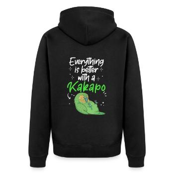 Tout va mieux avec Kakapo New Zealand Parrot - Veste à capuche bio Premium Unisexe - noir - Dos - Nico (187cm)