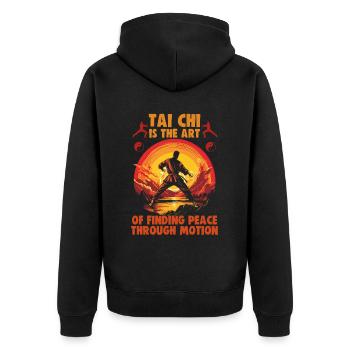 Le Tai Chi est l’art de trouver la paix Le Taijiquan - Veste à capuche bio Premium Unisexe - noir - Dos - Nico (187cm)