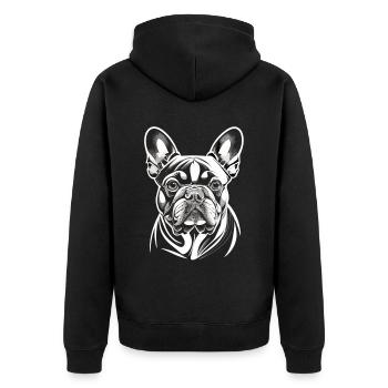 Grâce divine : le grand danois en blanc - Veste à capuche bio Premium Unisexe - noir - Dos - Nico (187cm)