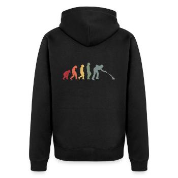 Petanque Boccia Petanque Balls Boules Player - Unisex Premium Organic Zip Hoodie - black - Back - Nico (187cm)