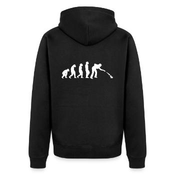 Petanque Boccia Petanque Balls Boules Player - Unisex Premium Organic Zip Hoodie - black - Back - Nico (187cm)