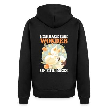 Schlafende Fuchs Schlafmütze Nickerchen Schlaf Fuchs Liebhaber - Unisex Premium Bio Zip Hoodie - Schwarz - Hinten - Nico (187cm)