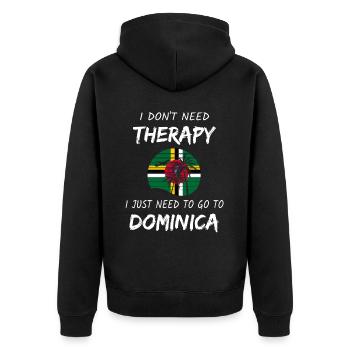 Dominica Karibik Insel Urlaub Idee - Unisex Premium Bio Zip Hoodie - Schwarz - Hinten - Nico (187cm)